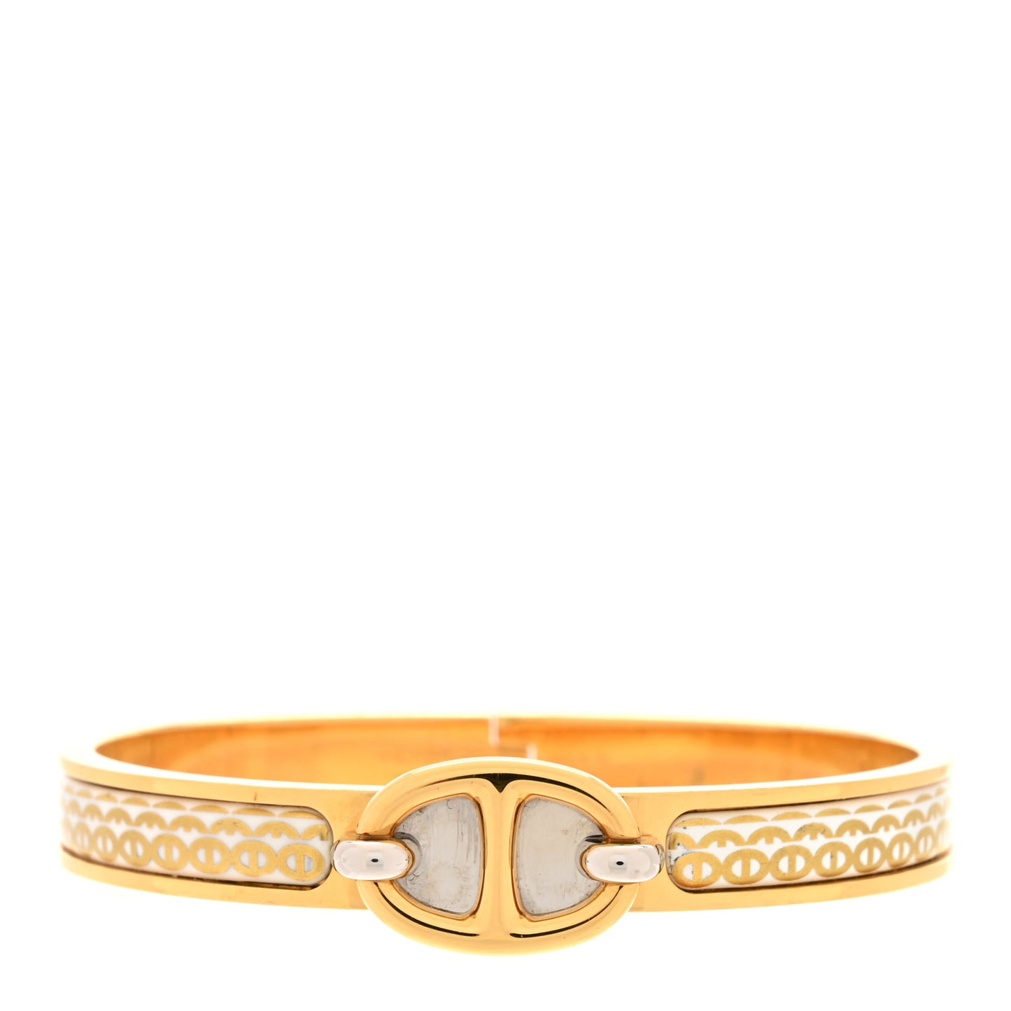 Enamel Mini Clic Chaine d'Ancre Bracelet Jaune Or White