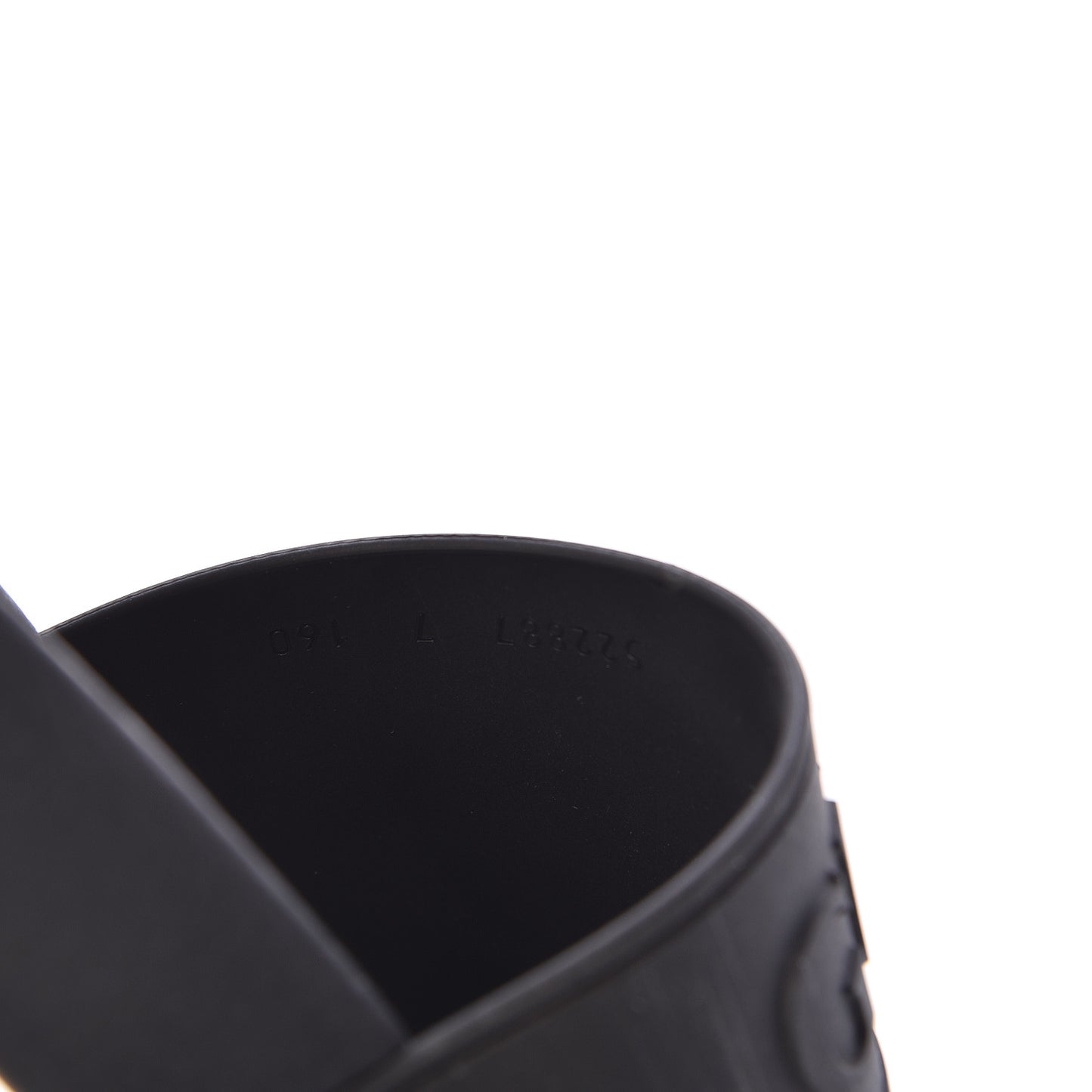 Rubber Logo Stamped Mens Slide Sandals 7 Black