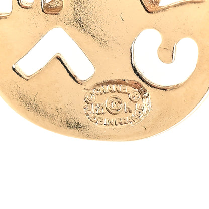 Chanel Metal Crystal Coco Round Earrings Gold 4 of 5