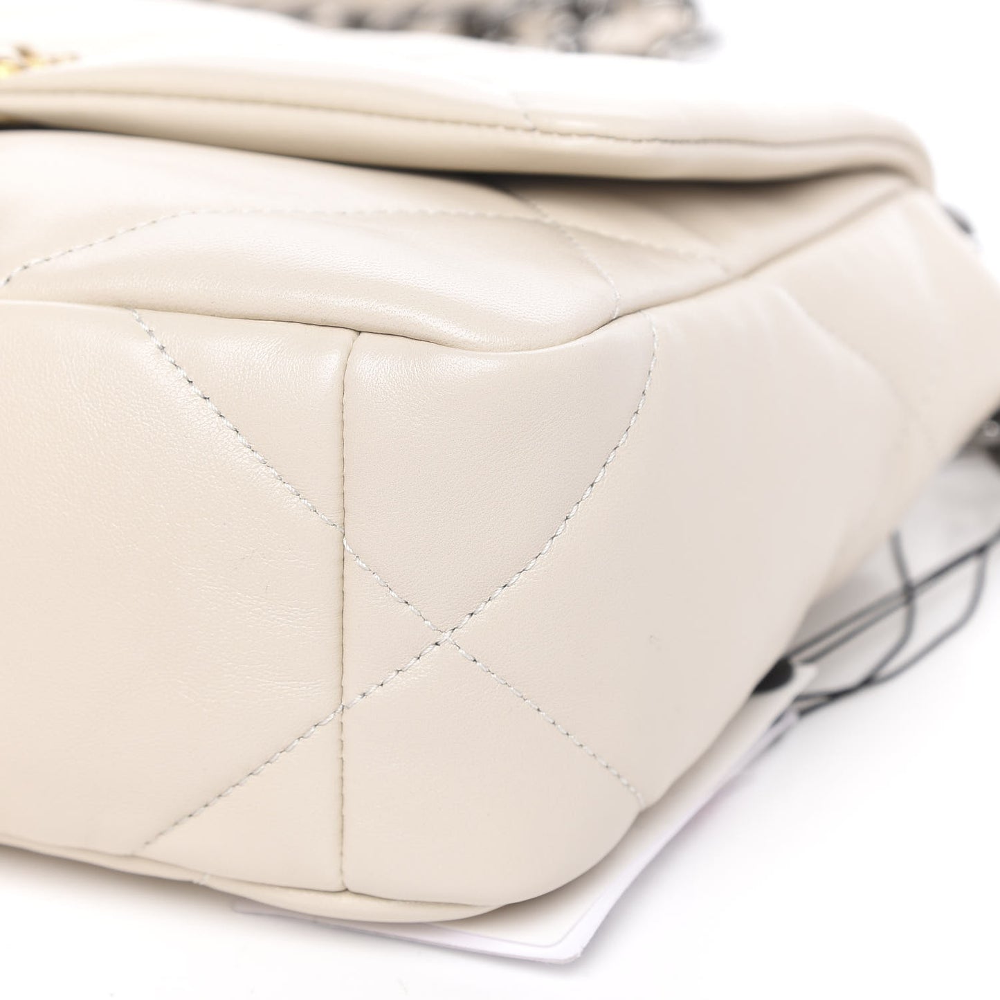 Lambskin Quilted Medium 19 Flap Light Beige