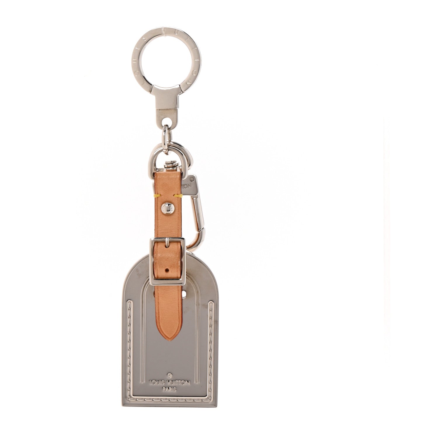 Louis Vuitton Metal Luggage Tag Key Holder Silver 1 of 5
