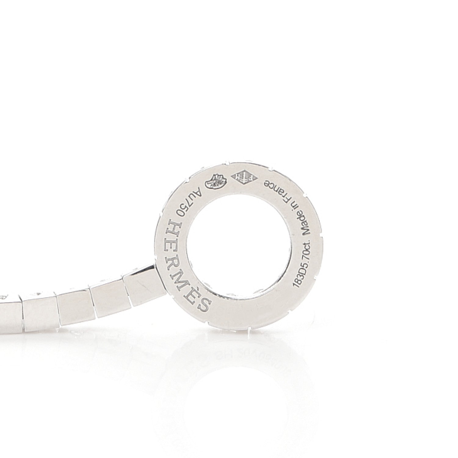 Hermes 18K White Gold Diamond Finesse Link Necklace 4 of 5