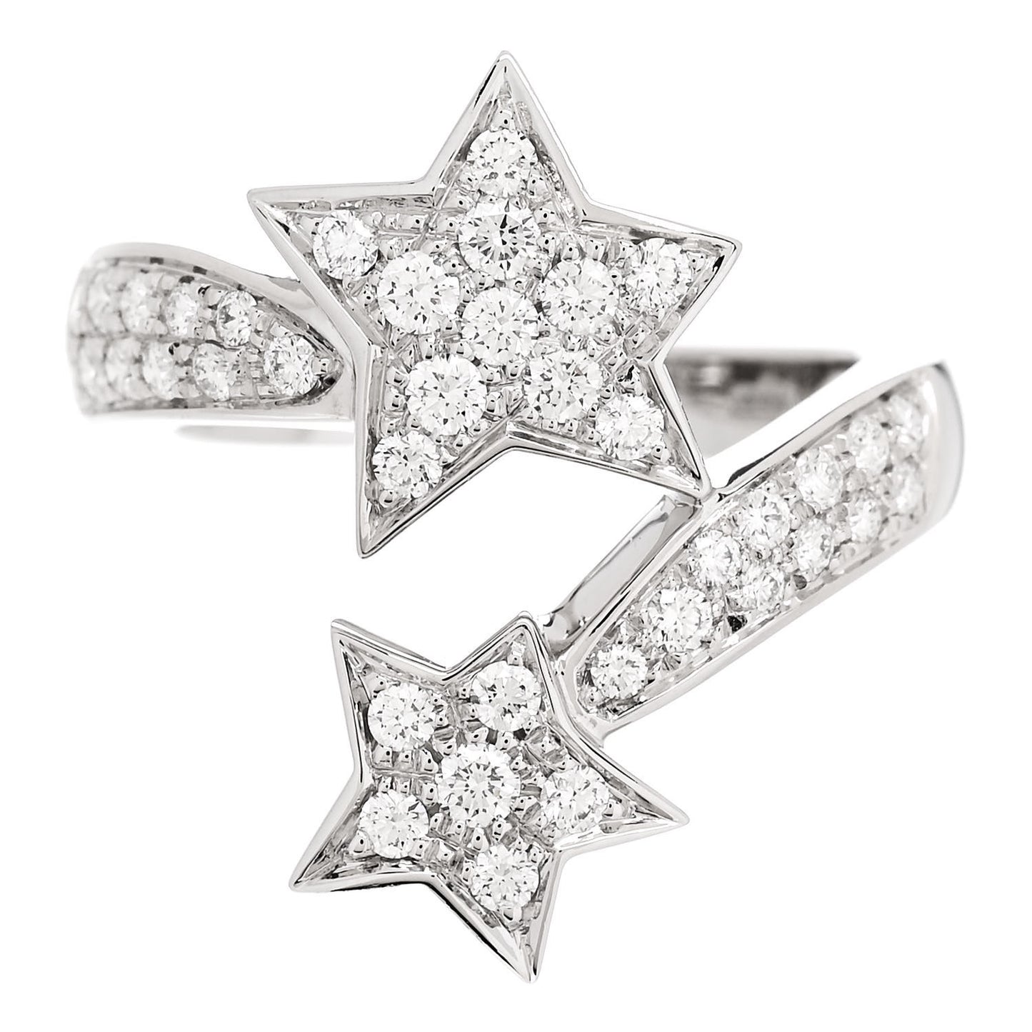 18K White Gold Diamond Comete Geode Ring 51 5.75