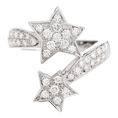 Chanel 18K White Gold Diamond Comete Geode Ring 51 5.75 1 of 4