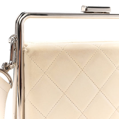 Chanel Quilted Lambskin Metal Bar Clutch Bag White 12 of 12