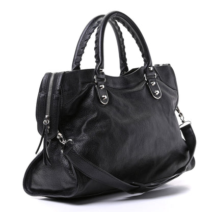 Balenciaga Chevre Silver Metallic Edge Hardware City Black 2 of 5