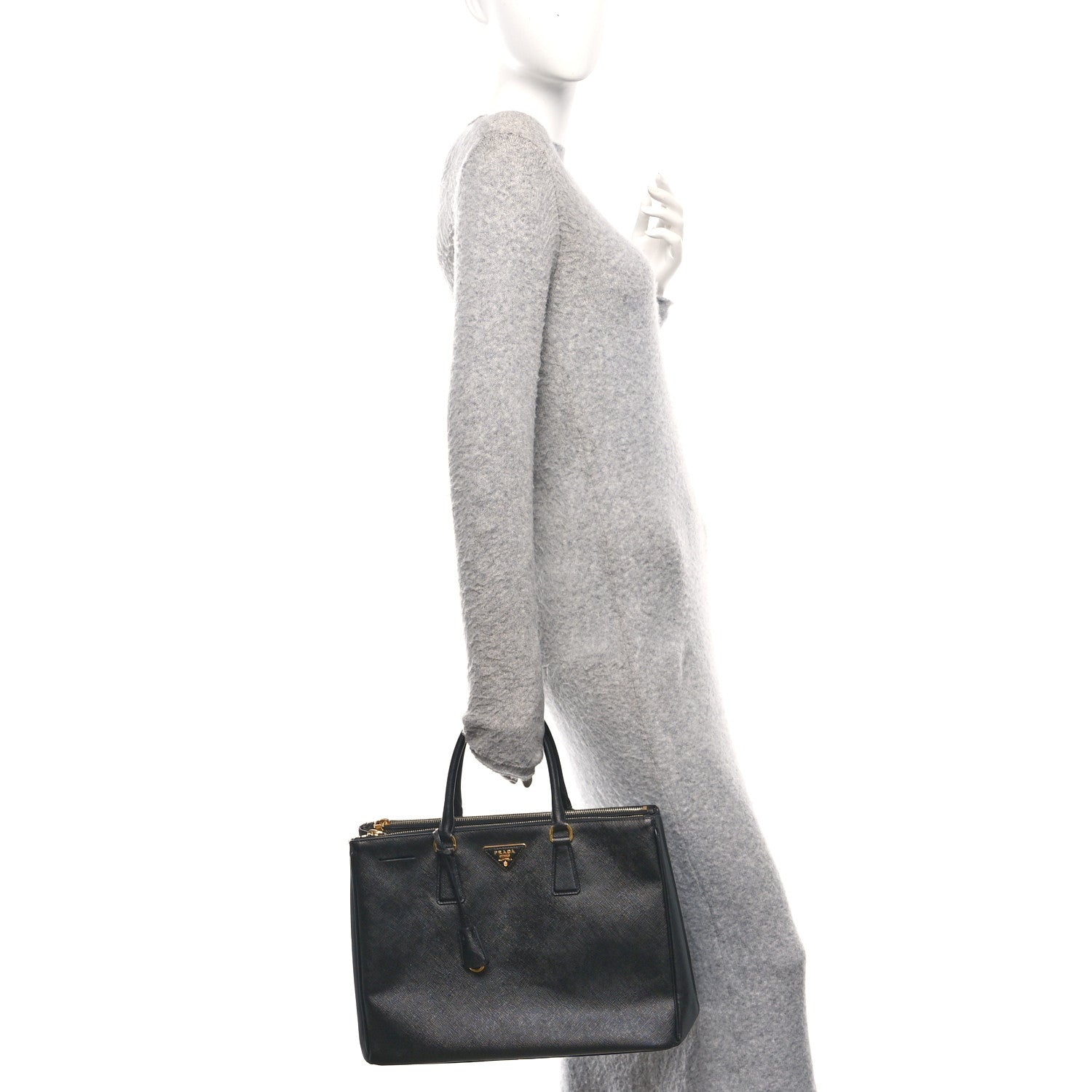 Prada Saffiano Large Galleria Double Zip Tote Black 2 of 11