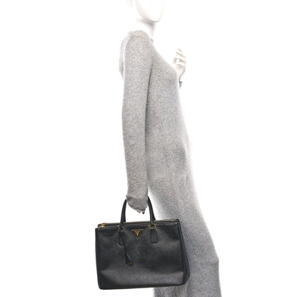 Prada Saffiano Large Galleria Double Zip Tote Black 2 of 11