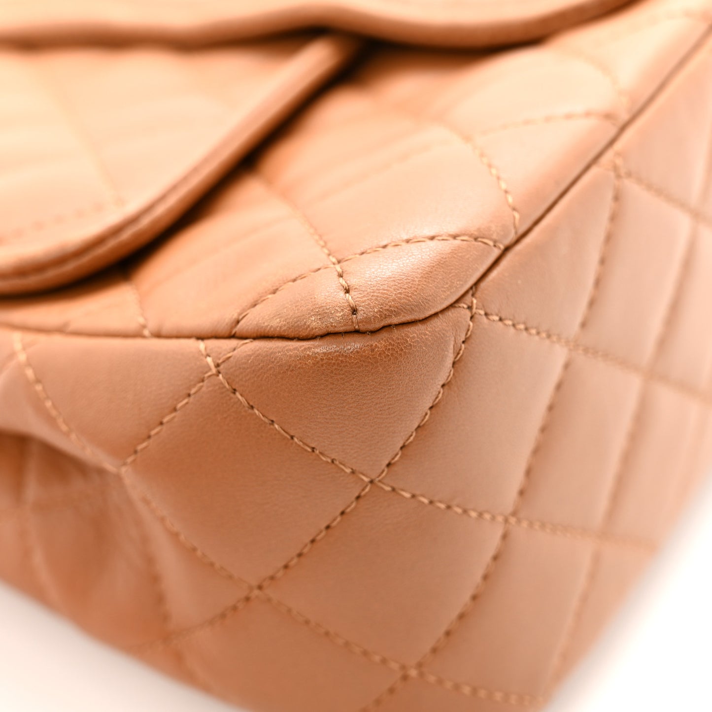 Lambskin Quilted Elementary Chic Flap Brown