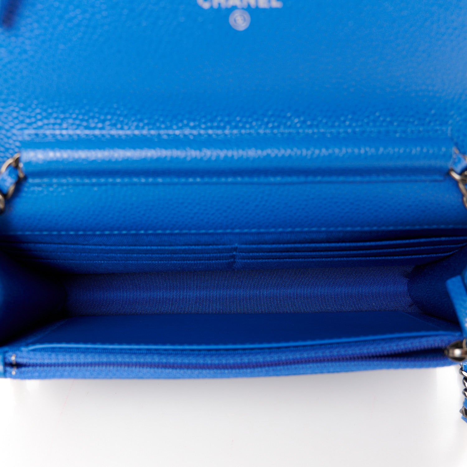 Chanel Caviar Quilted Wallet on Chain WOC Blue 5 of 12