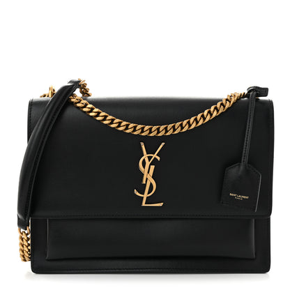 Saint Laurent Calfskin Large Monogram Sunset Black 1 of 11