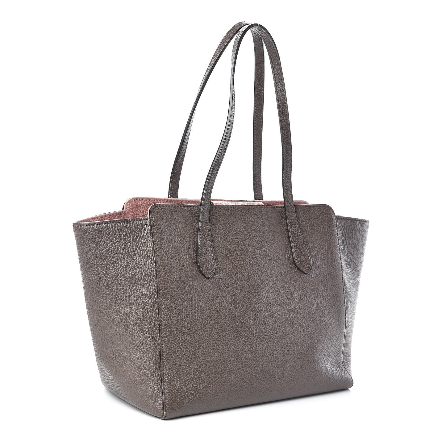 Dollar Calfskin Small Swing Tote Grey Field Soft Pink