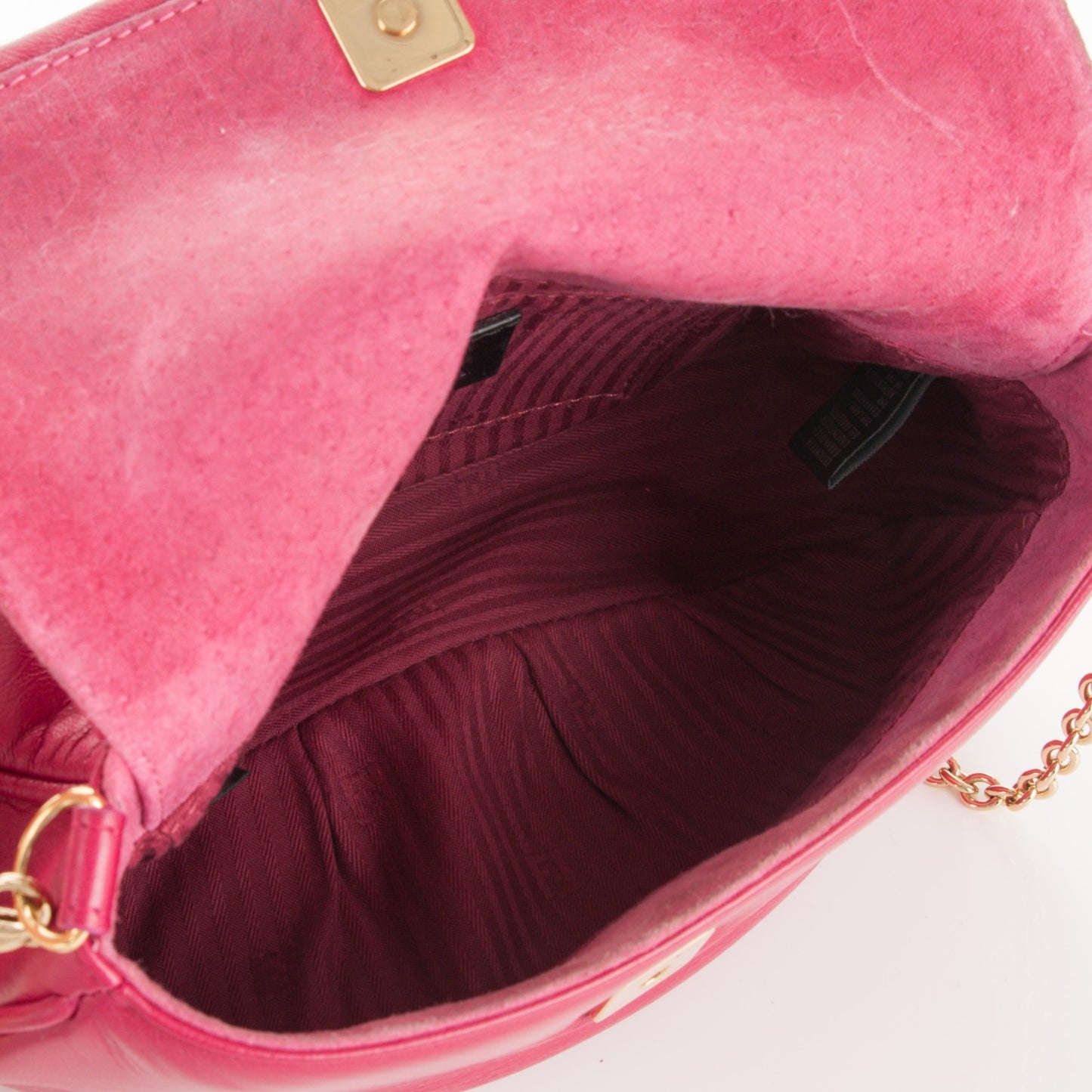 Nappa Fendista Pouchette Crossbody Fuxia Scuro