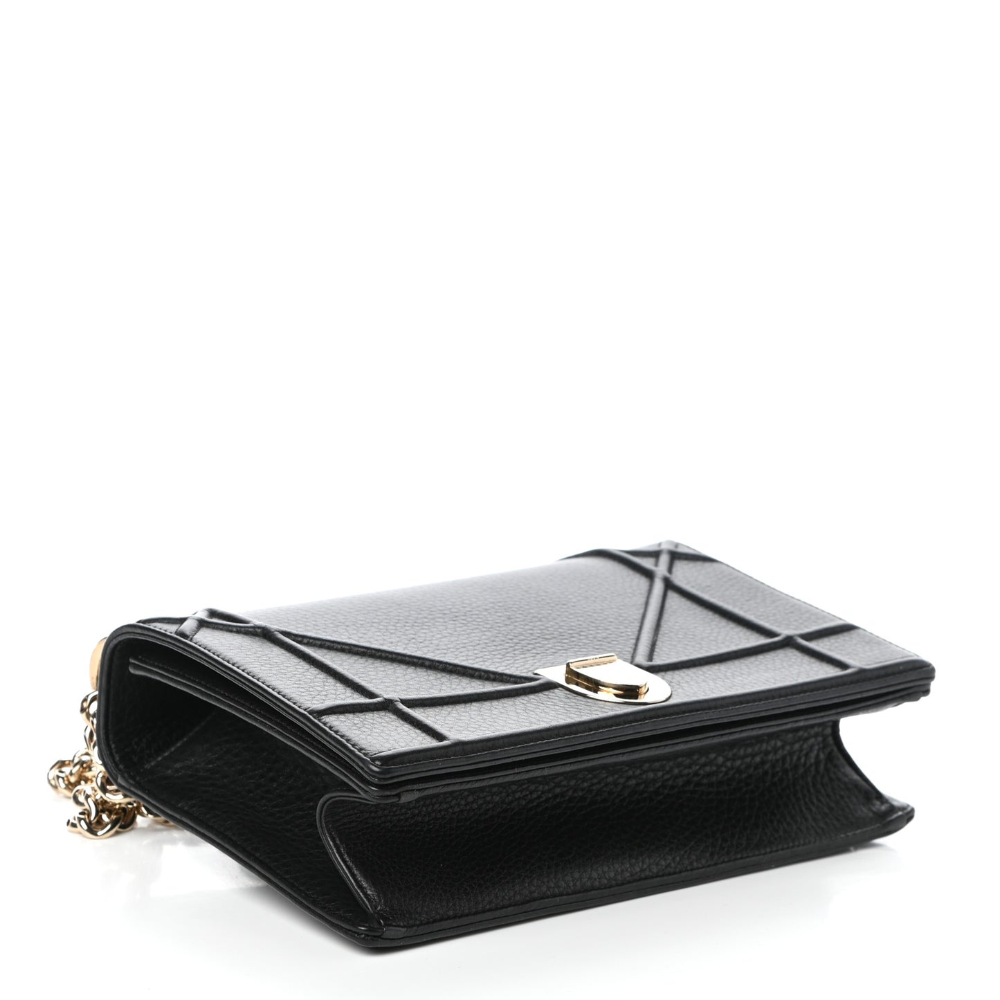 Grained Calfskin Medium Diorama Flap Bag Black