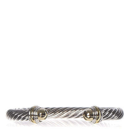 David Yurman Sterling Silver 14K Yellow Gold 7mm Cable Classics Bracelet 1 of 5