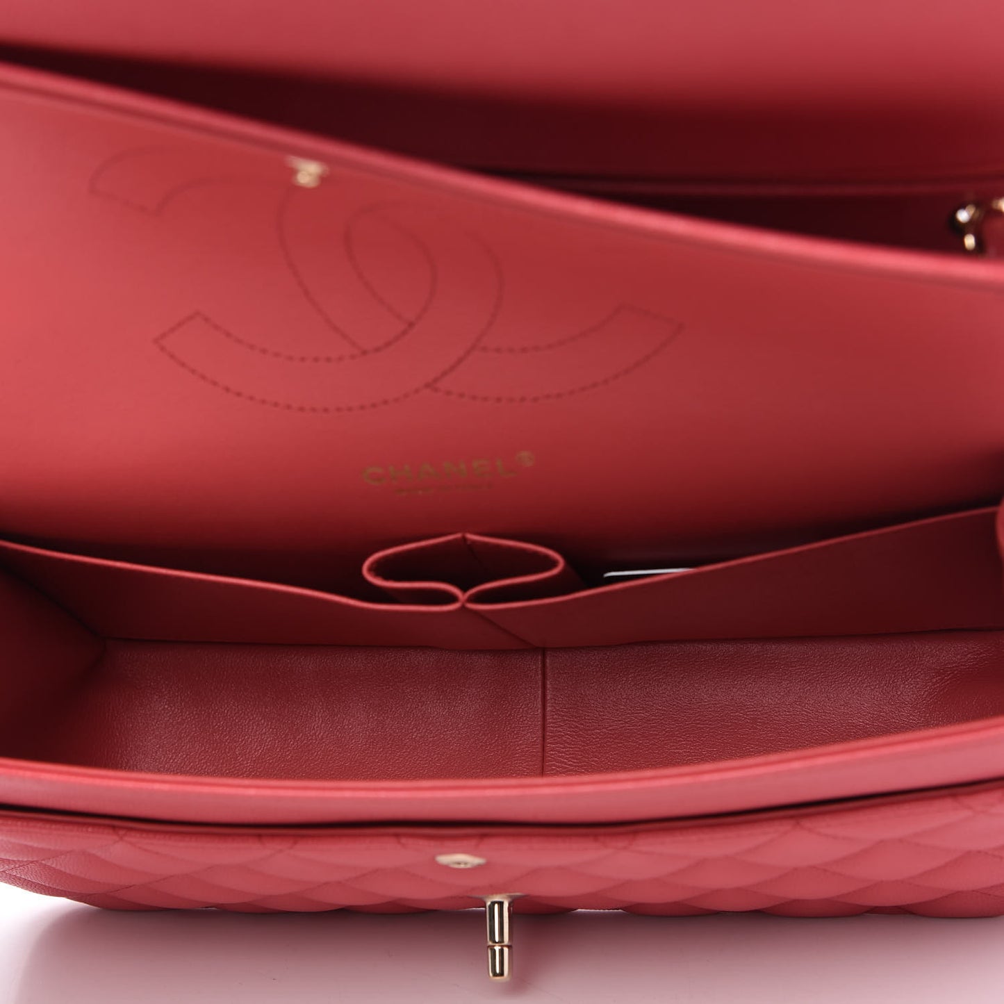 Caviar Quilted Jumbo Double Flap Dark Pink