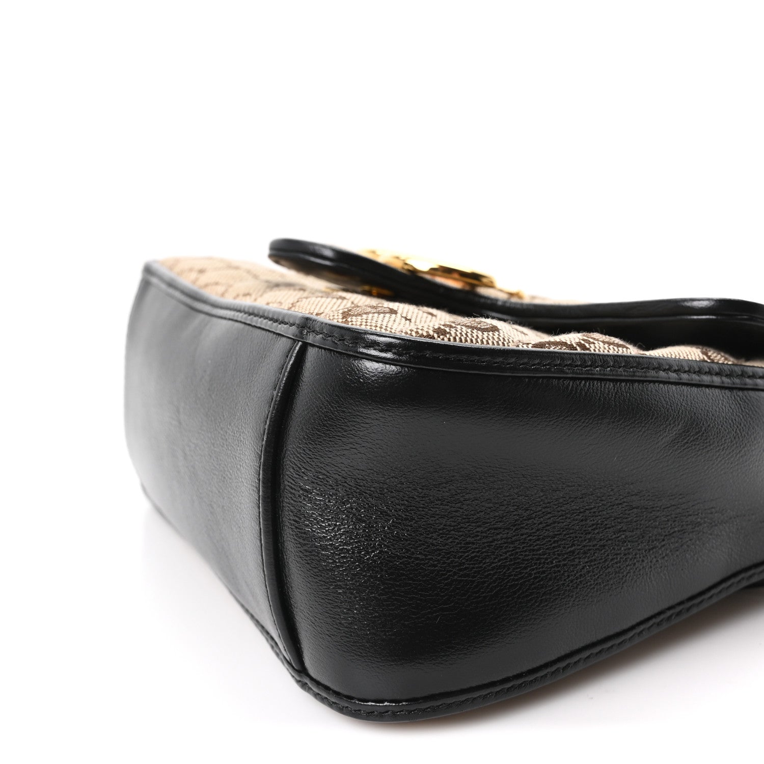Gucci Monogram Azalea Calfskin Matelasse Diagonal Mini GG Marmont Top Handle Shoulder Bag Beige Ebony Black 10 of 10