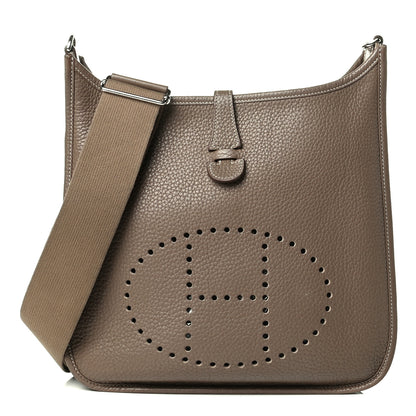 Hermes Taurillon Clemence Evelyne III PM Etoupe 1 of 7