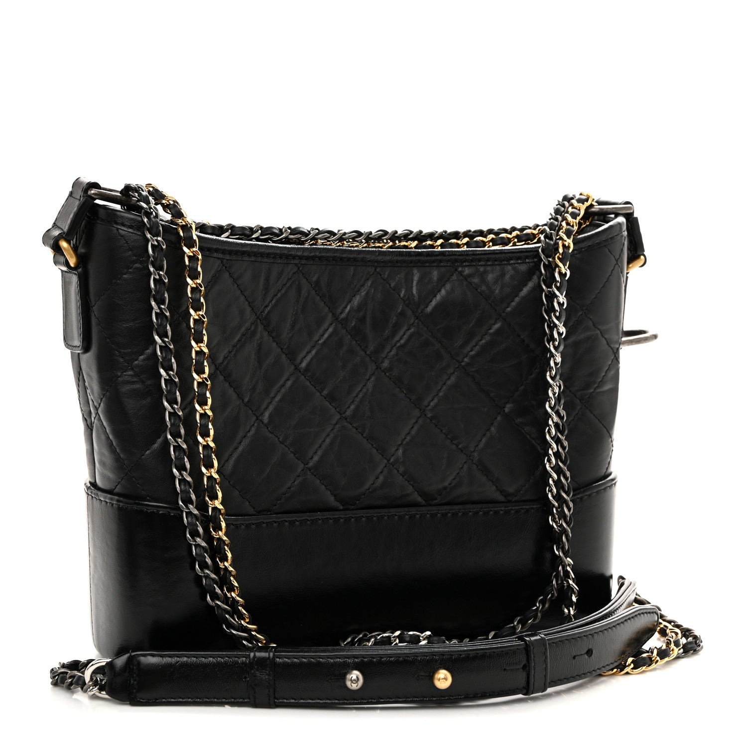 Chanel Aged Calfskin Quilted New Medium Gabrielle Hobo Black 3 of 9
