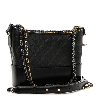 Chanel Aged Calfskin Quilted New Medium Gabrielle Hobo Black 3 of 9