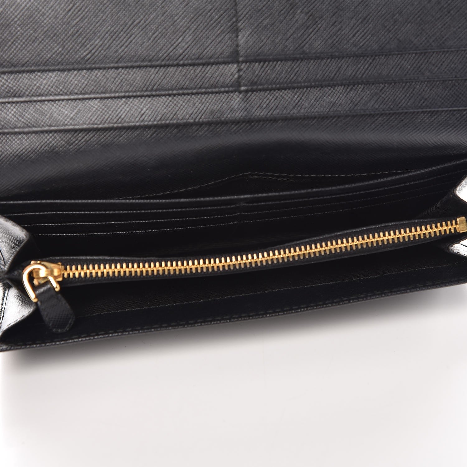 Prada Saffiano Continental Flap Wallet Black 5 of 7