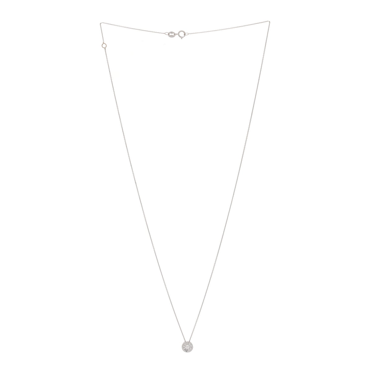 Parker & West by FASHIONPHILE 14K White Gold Diamond .17ctw Round Pave Pendant Necklace 3 of 6