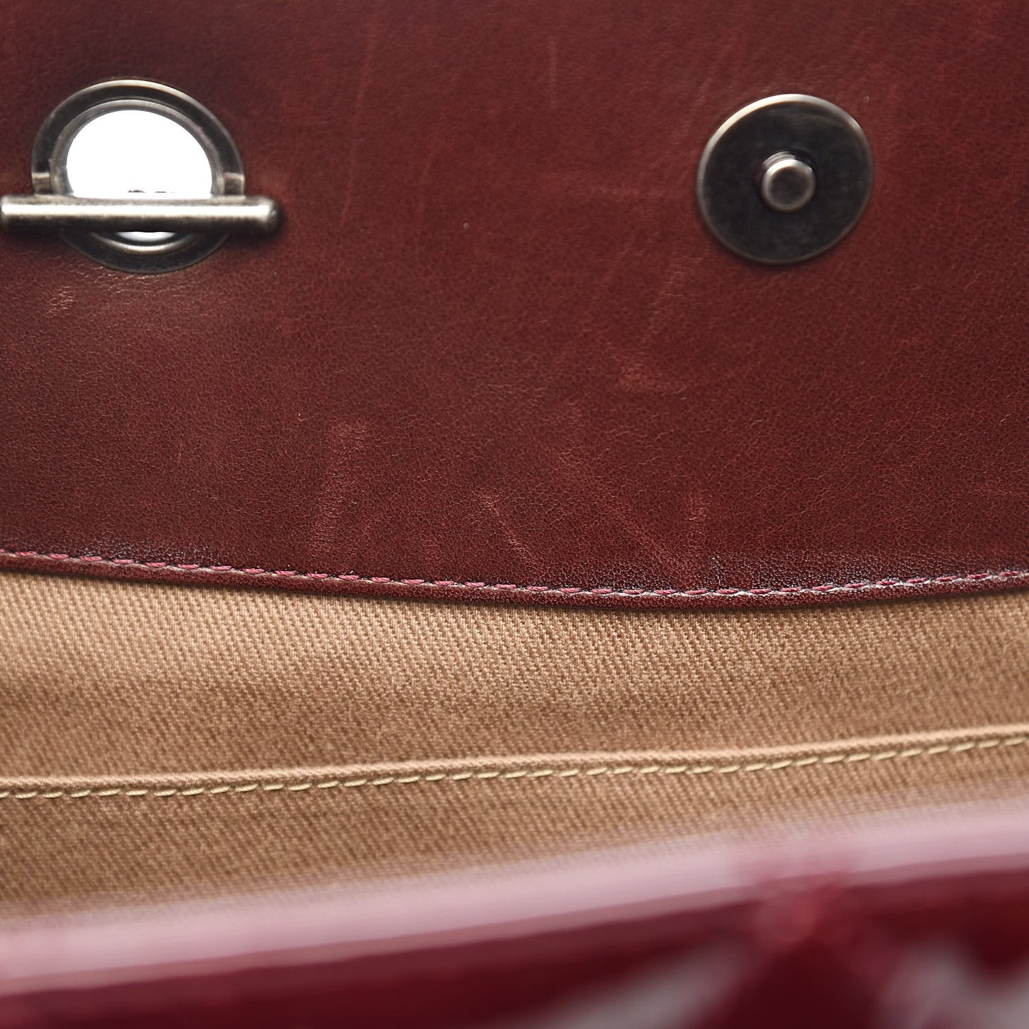 Patent Quilted Reissue 2.55 Tote Burgundy