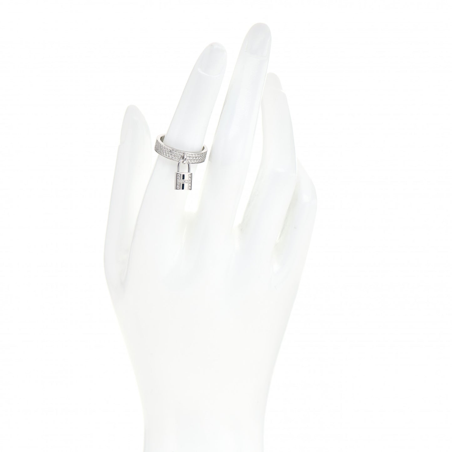18K White Gold Diamond MM Kelly Clochette Ring 52 6
