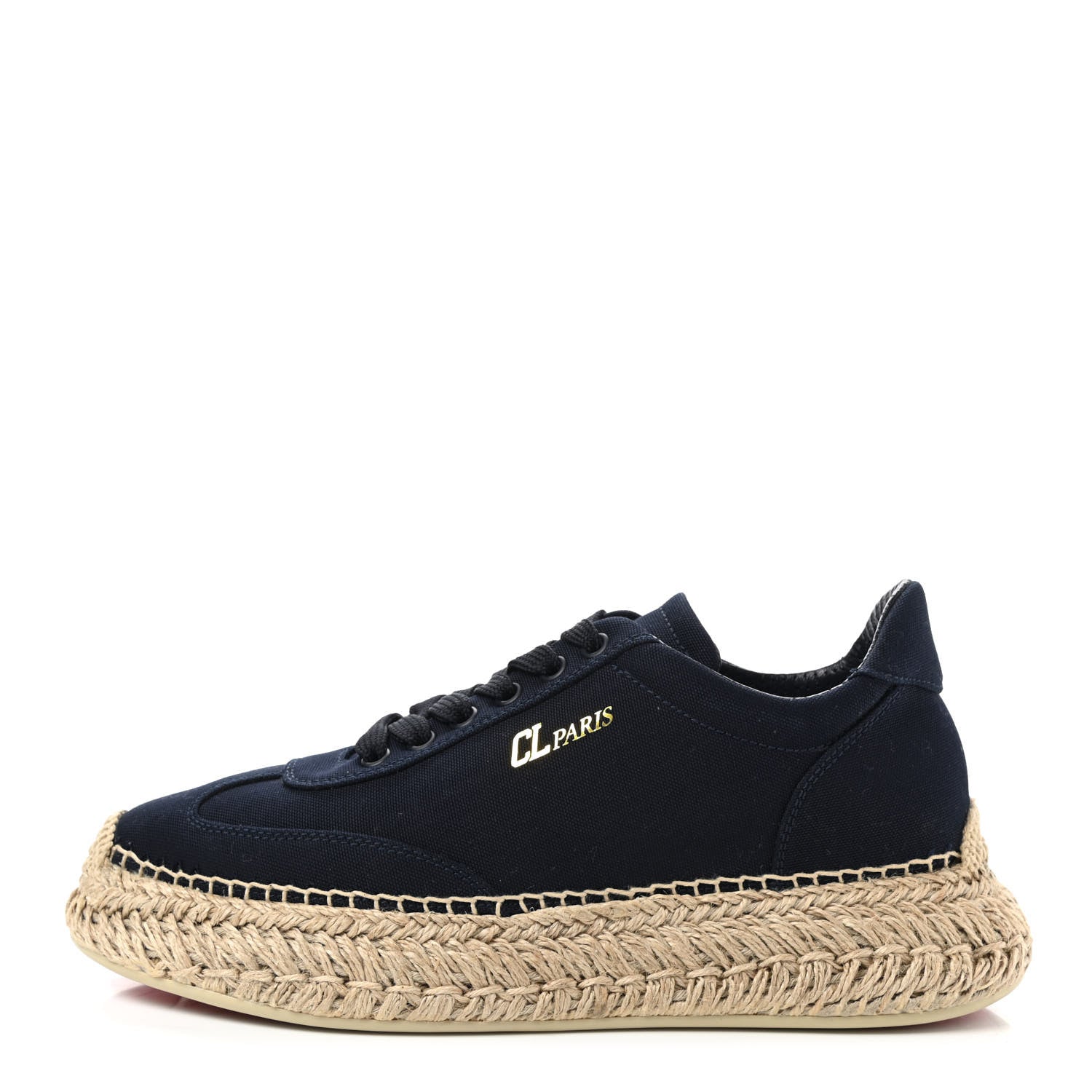 Christian Louboutin Toile Calfskin Espasneak Flat Sneaker 39 Navy 1 of 8