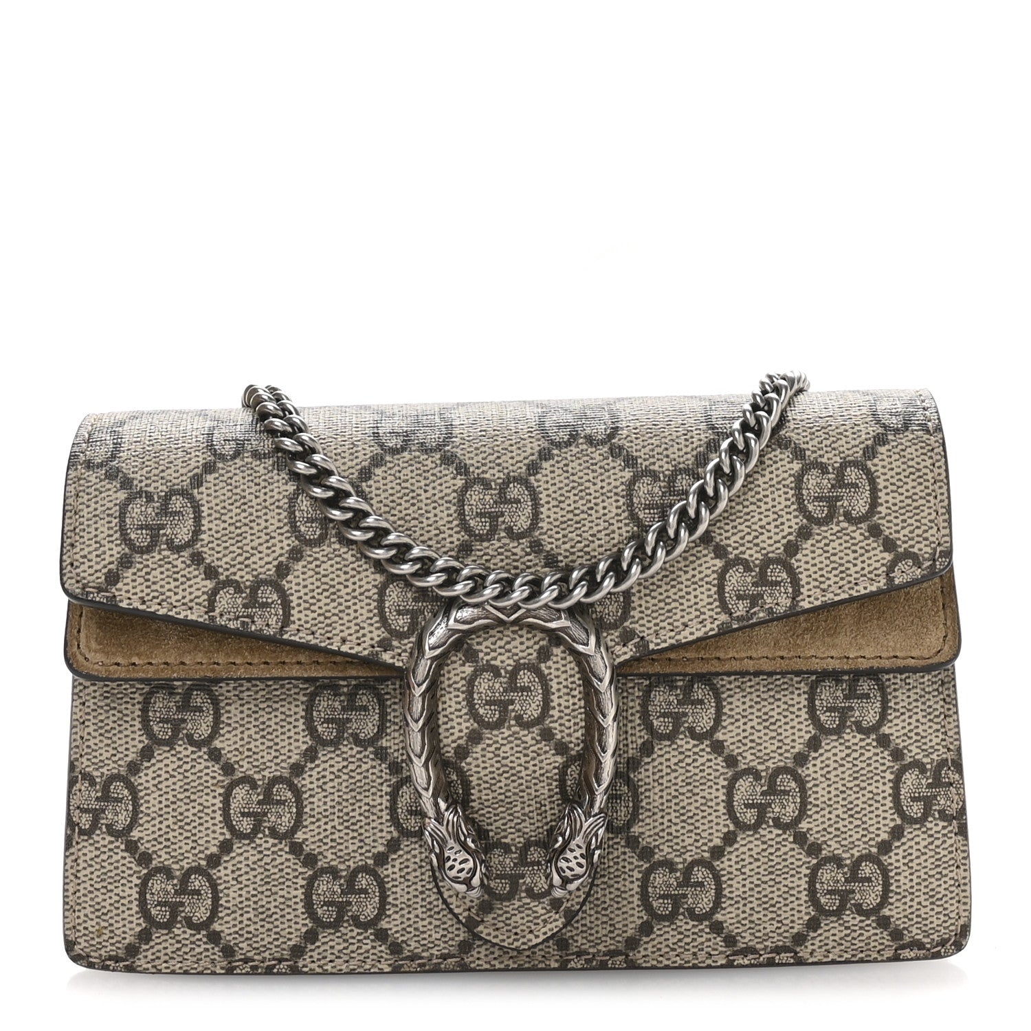 Gucci GG Supreme Monogram Super Mini Dionysus Shoulder Bag Taupe 1 of 11