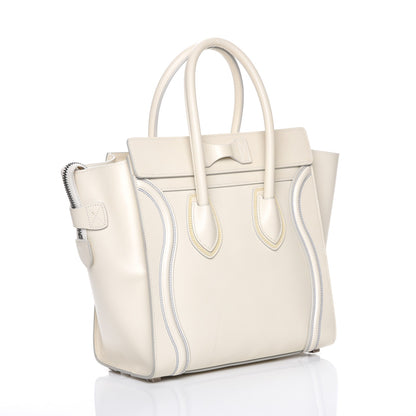 Celine Smooth Calfskin Multicolor Double Stitching Micro Luggage White 3 of 9