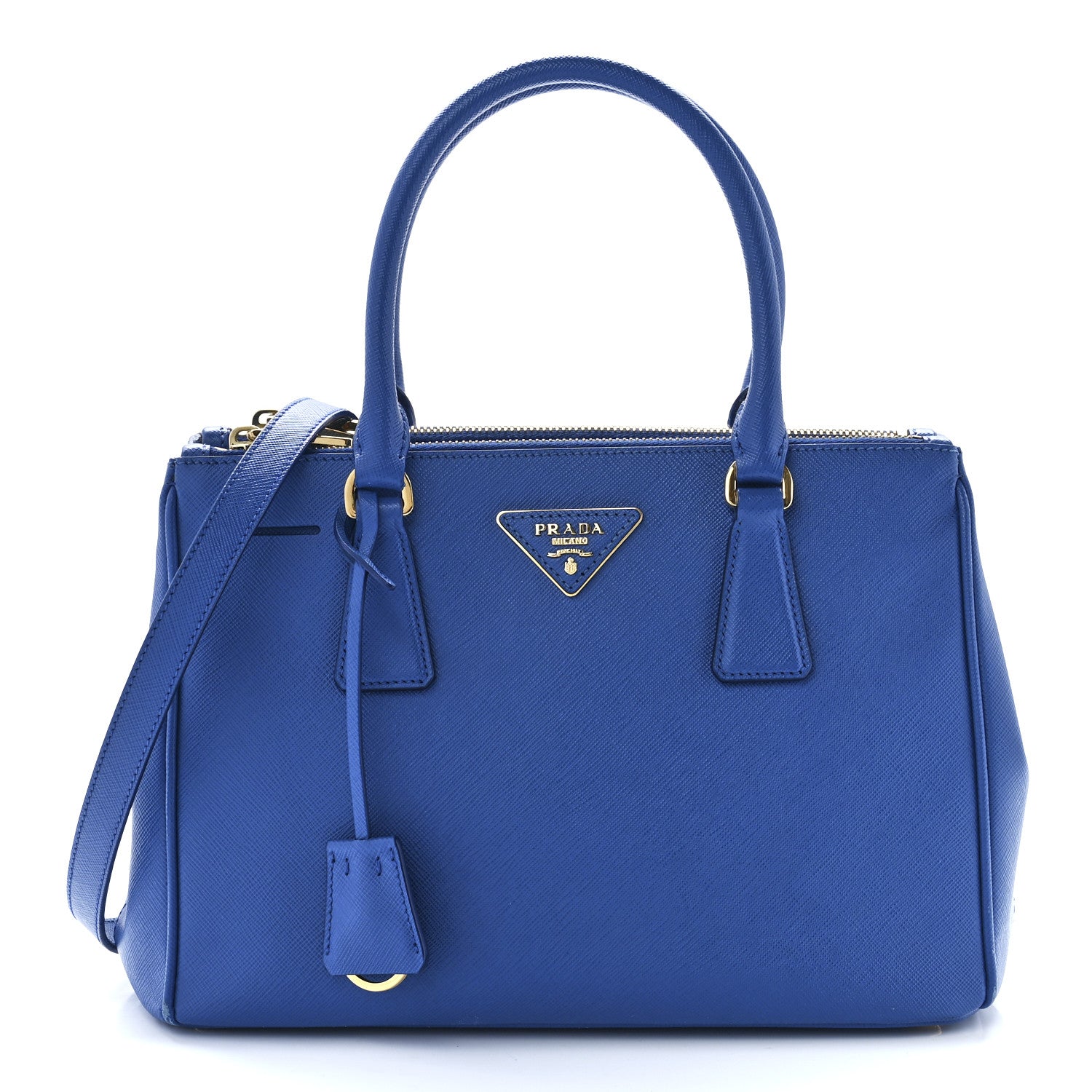 Prada Saffiano Lux Small Galleria Double Zip Tote Azzurro 1 of 11