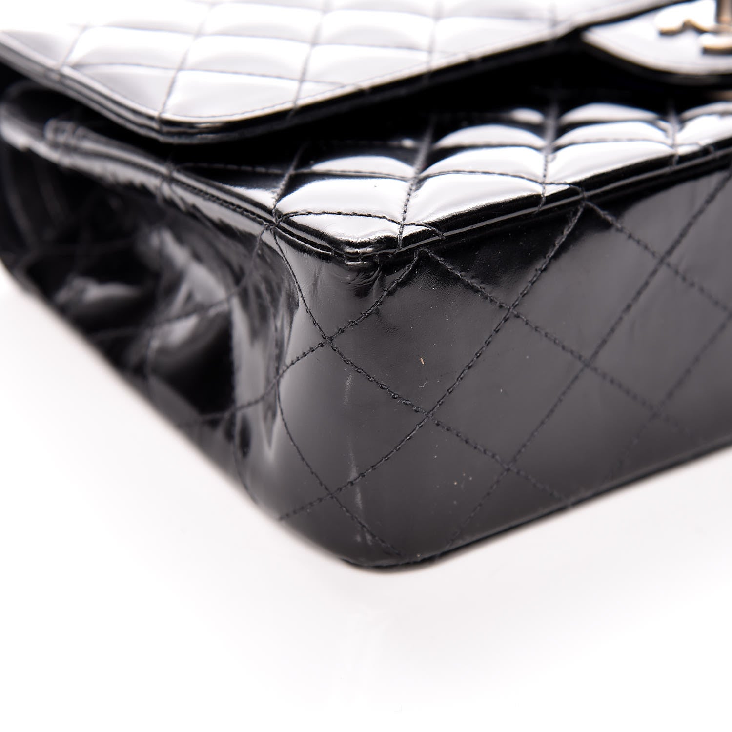 Chanel Patent Quilted Medium Double Flap Black 6 of 14