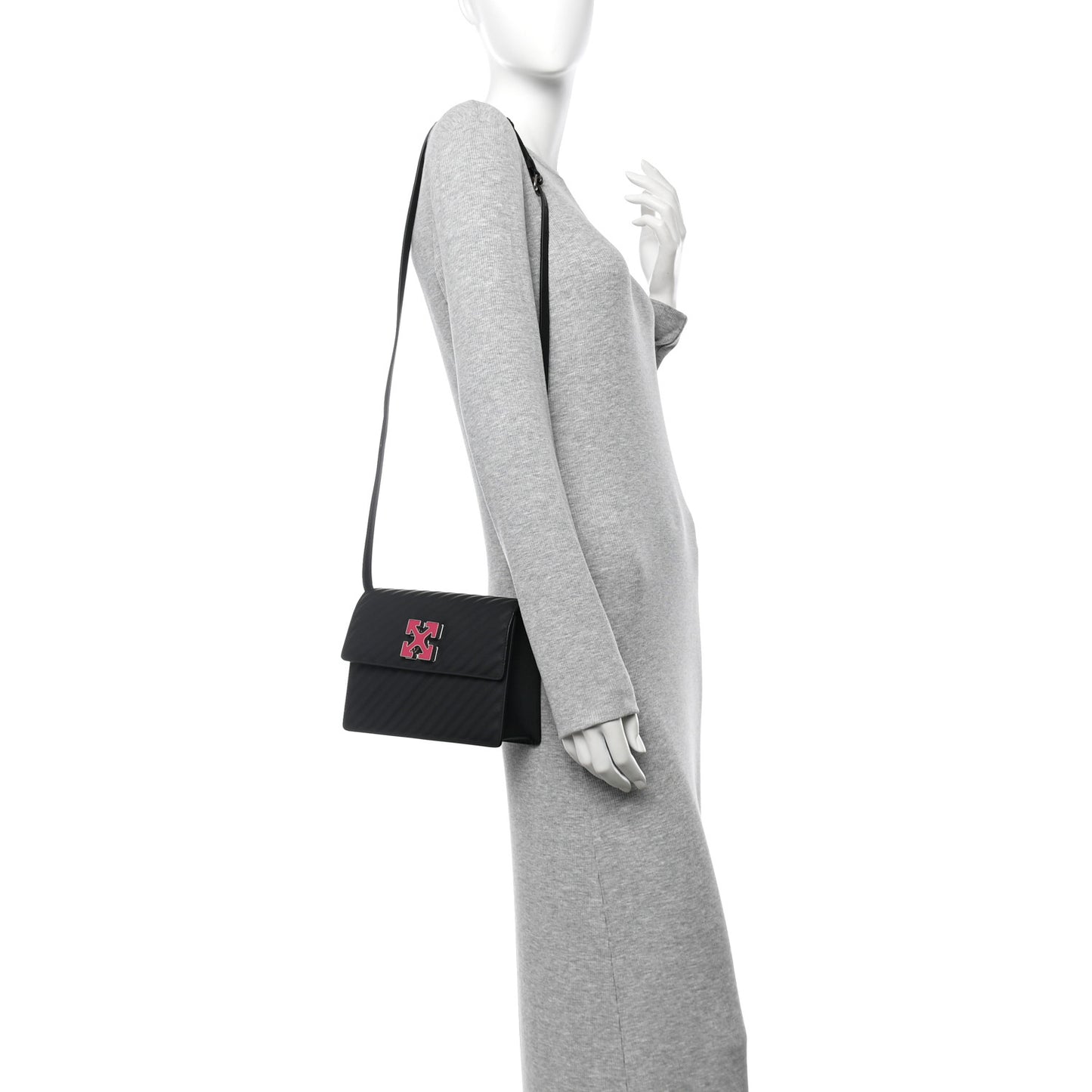 Calfskin Diagonal Quilted Jitney 2.0 Crossbody Bag Black