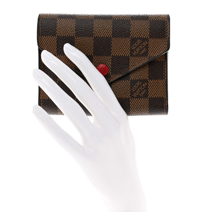 Louis Vuitton Damier Ebene Victorine Wallet Red 2 of 6