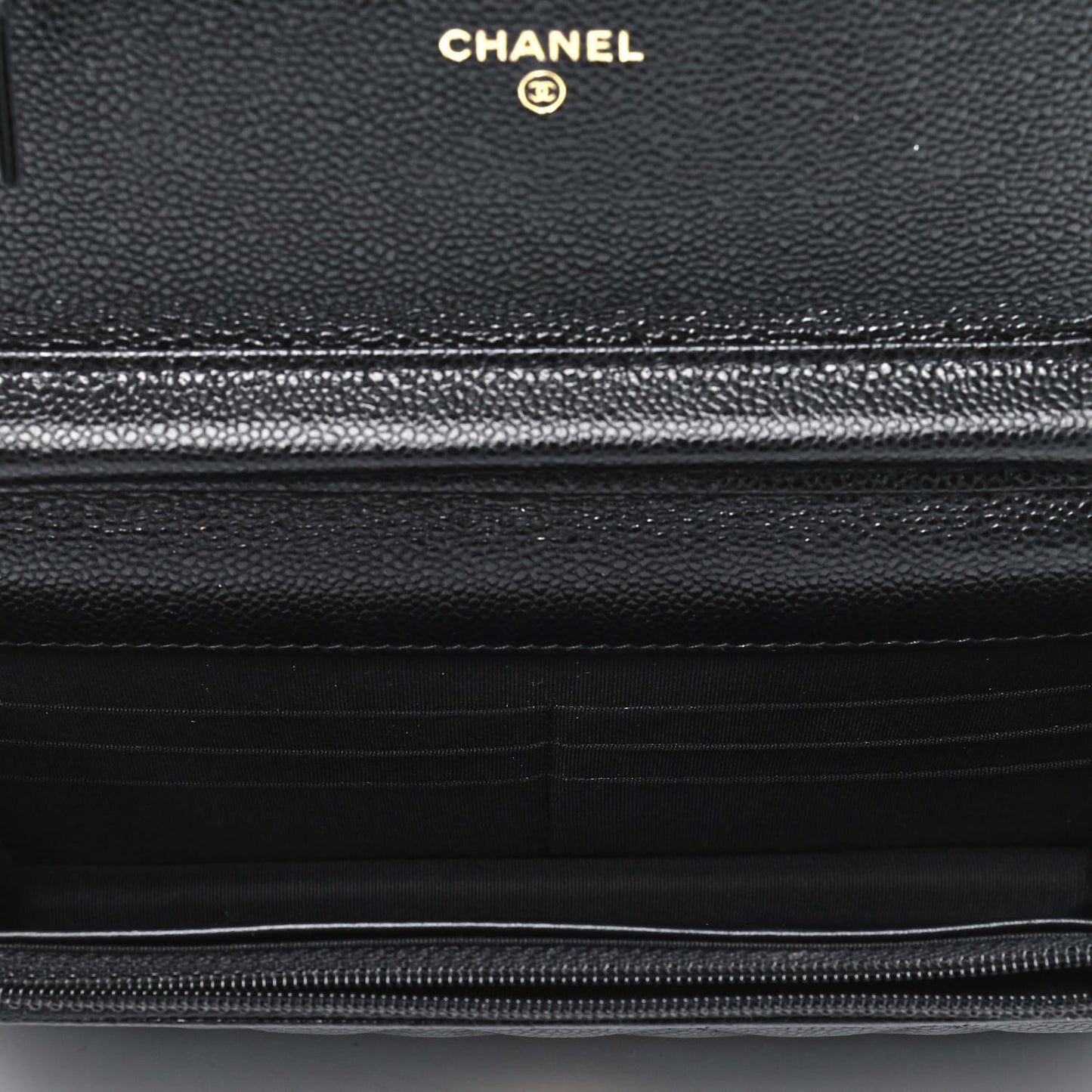 Caviar Quilted Miss Coco Wallet On Chain WOC Black