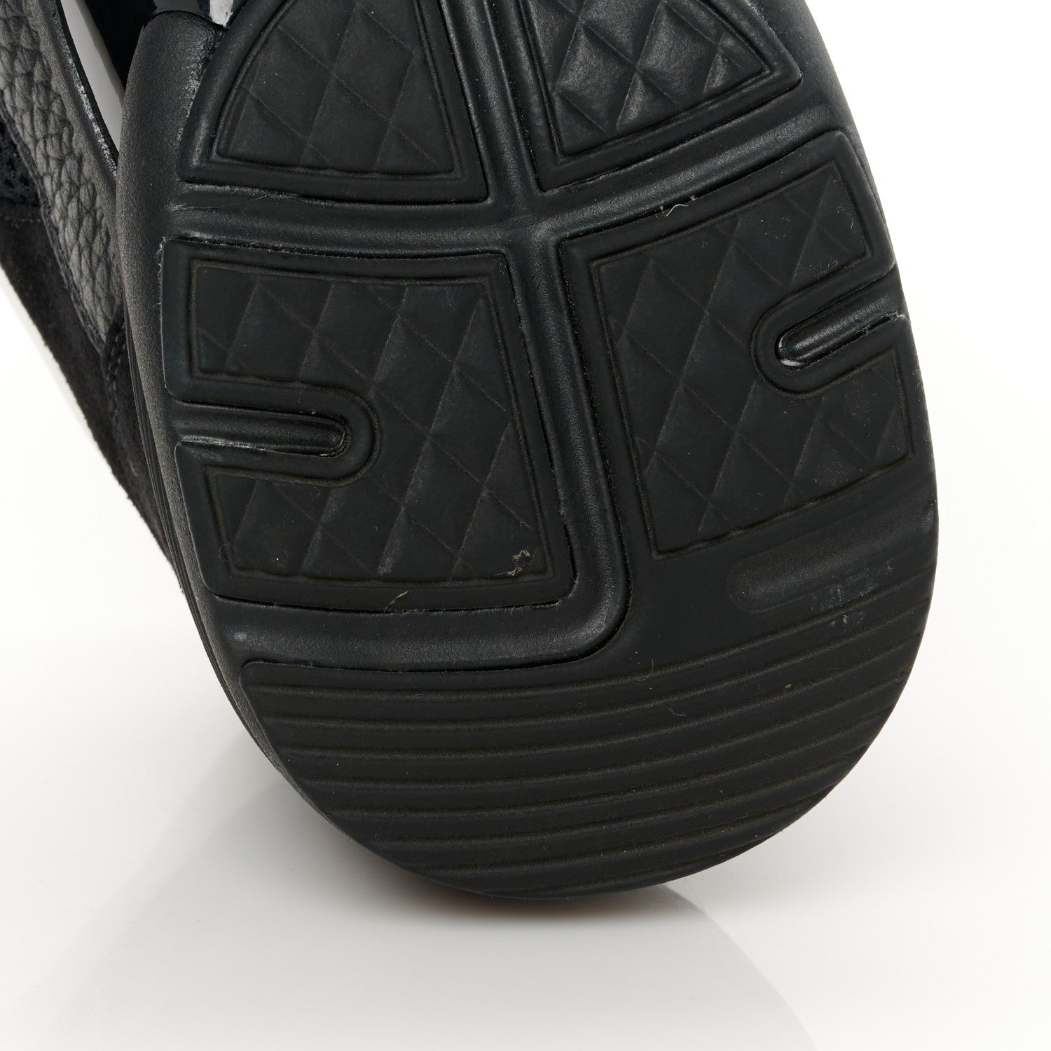 Chanel Mesh Suede Grained Calfskin Womens CC Sneakers 40 Black White 8 of 11