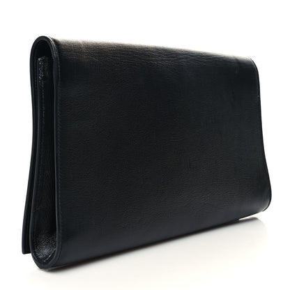 Saint Laurent Calfskin Monogram Large Belle De Jour Clutch Black 3 of 12