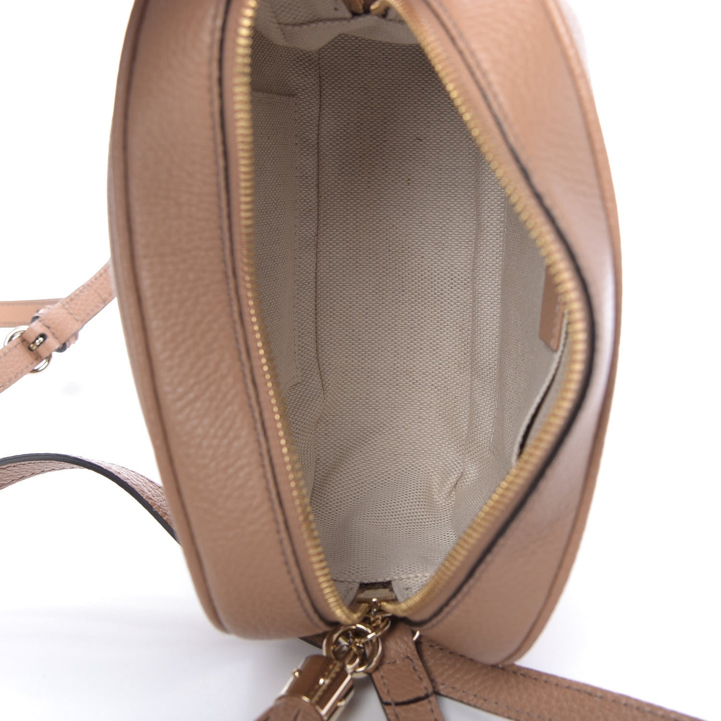 Pebbled Calfskin Small Soho Disco Bag Camelia