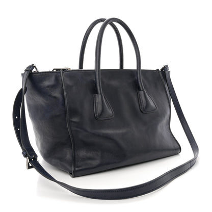 Prada Glace Calfskin Twin Pocket Tote Denim 3 of 16