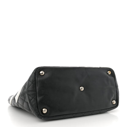 Chanel Calfskin Quilted Large Cambon Tote Black White 4 of 16