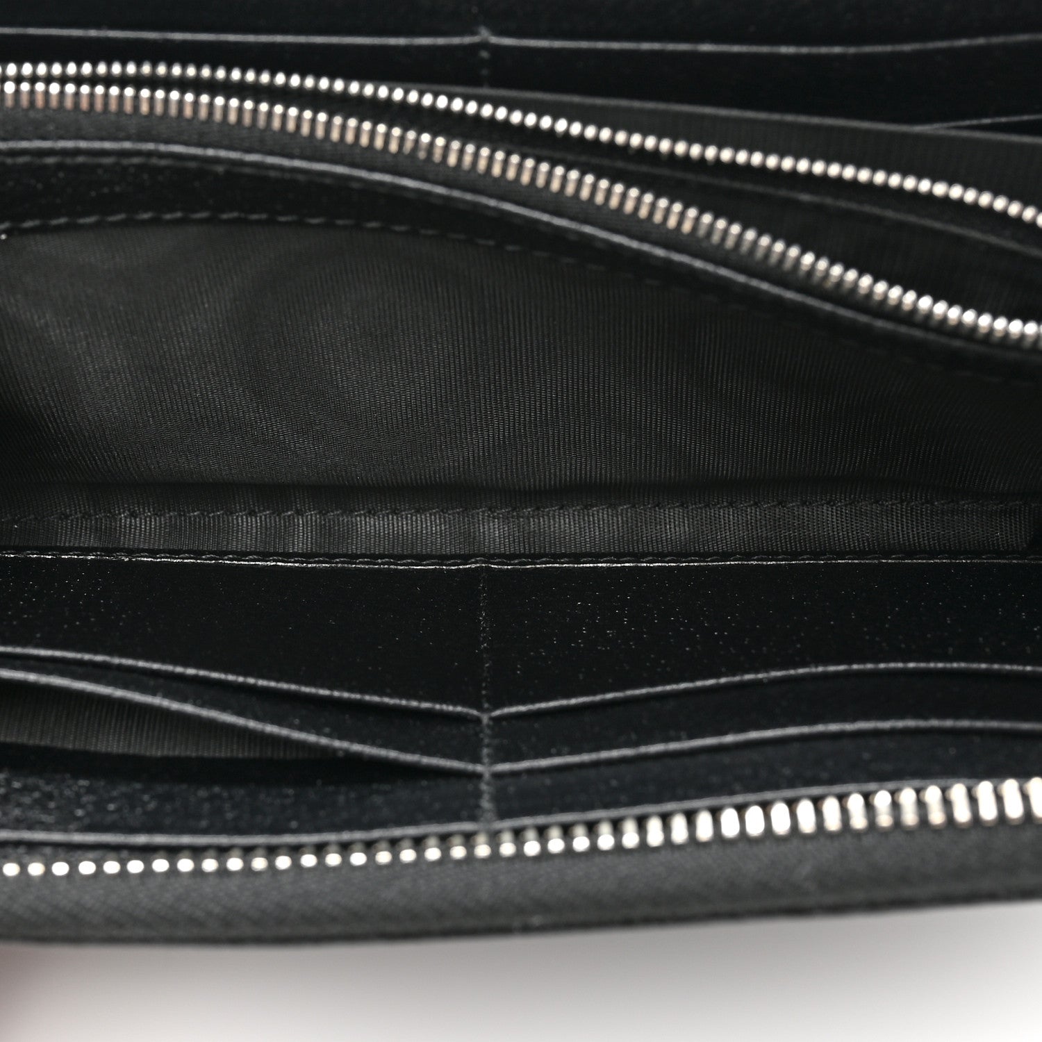 Gucci Canvas Monogram Jumbo GG Textured Dollar Calfskin Continental Wallet Black 8 of 13