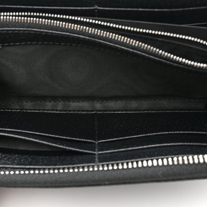 Gucci Canvas Monogram Jumbo GG Textured Dollar Calfskin Continental Wallet Black 8 of 13