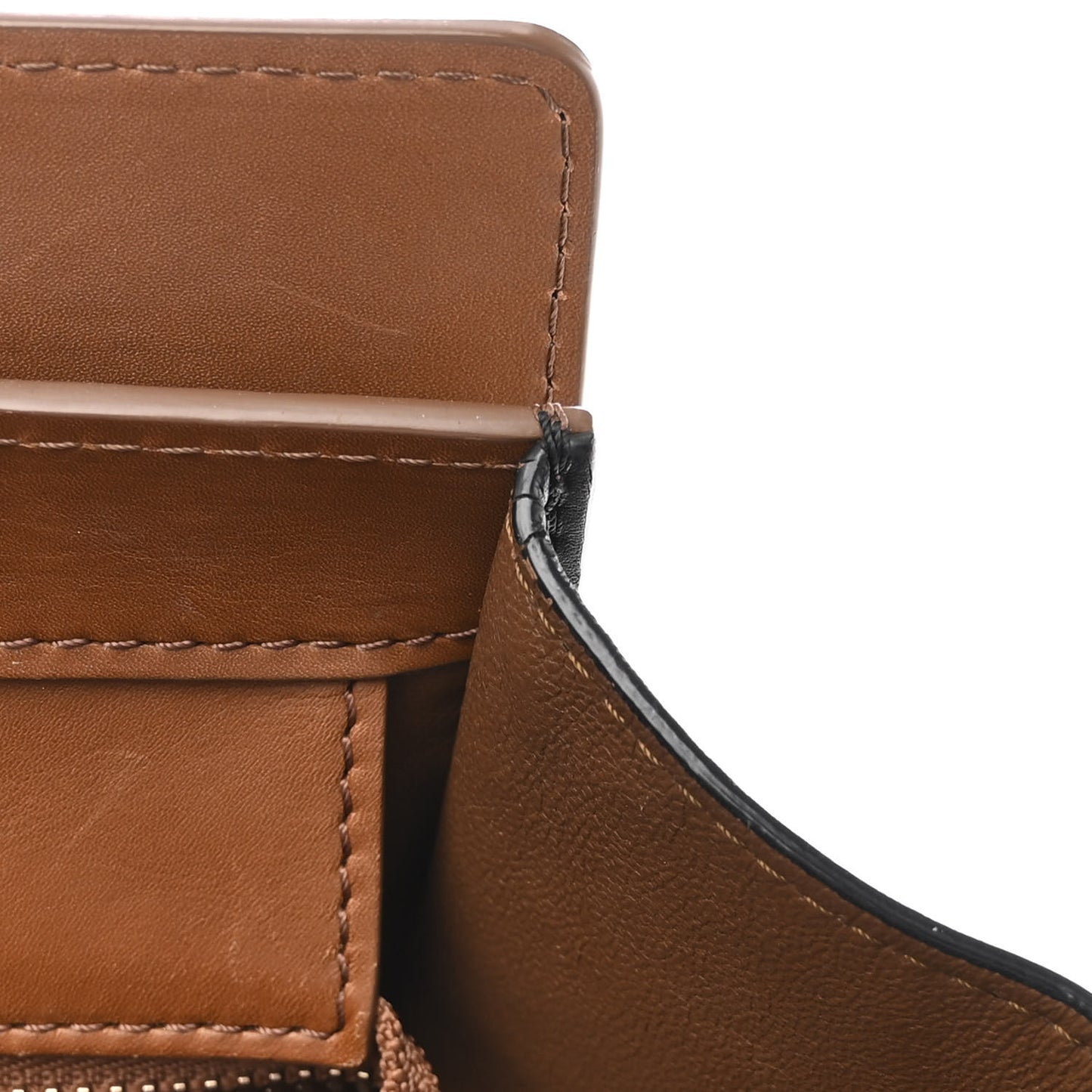 Satin Calfskin Mini Tri-Color Luggage White Brown