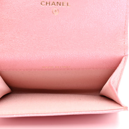 Chanel Iridescent Caviar Quilted Flap Card Holder Rose Pink 5 of 9