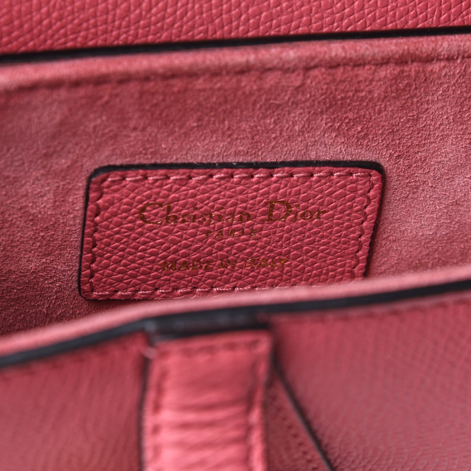 Christian Dior Grained Calfskin Mini Saddle Bag Pink 5 of 10