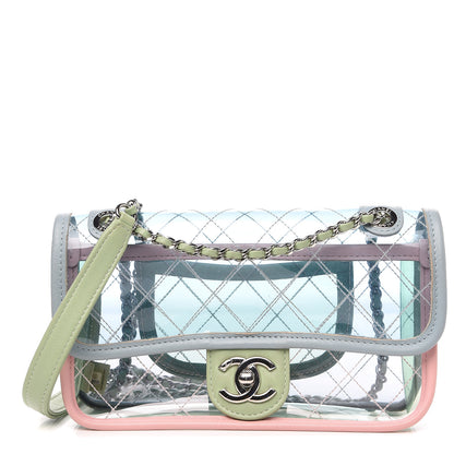 Chanel Lambskin PVC Quilted Mini Coco Splash Flap Blue Green 1 of 8