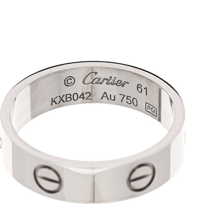 Cartier 18K White Gold 5.5mm LOVE Ring 61 9.75 4 of 5
