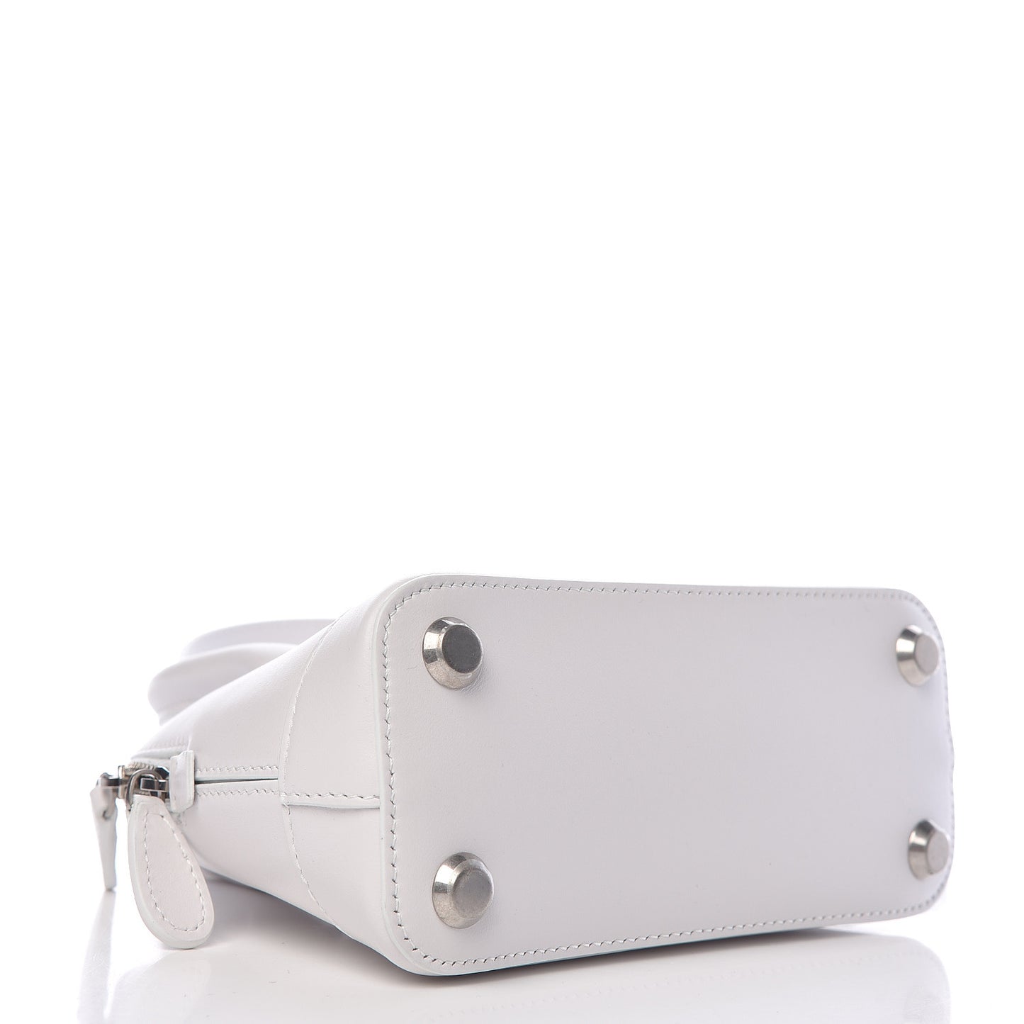 Calfskin Lipstick Logo XXS Ville Top Handle Bag White