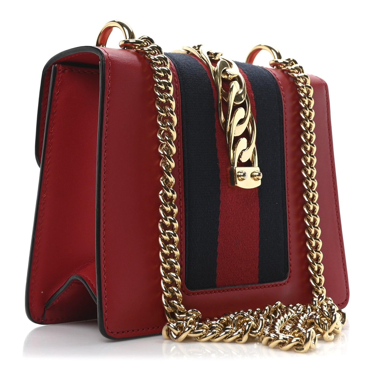 Calfskin Mini Sylvie Chain Shoulder Bag Hibiscus Red